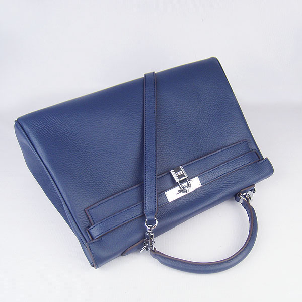 High Quality Hermes Kelly 35cm Togo Leather Bag Dark Blue 6308